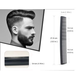 Professional Black Carbon Fiber Teasing Comb, Fine and Wide Tooth Hair Barber Comb For All Hair Types Professional Black Carbon Fiber Teasing Comb, Fine and Wide Tooth Hair Barber Comb For All Hair Types