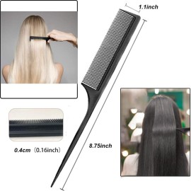 Professional Black Carbon Fiber Teasing Comb, Fine and Wide Tooth Hair Barber Comb For All Hair Types Professional Black Carbon Fiber Teasing Comb, Fine and Wide Tooth Hair Barber Comb For All Hair Types