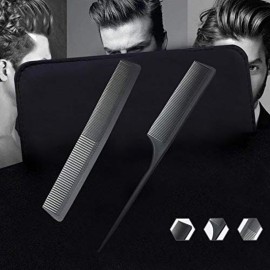 Professional Black Carbon Fiber Teasing Comb, Fine and Wide Tooth Hair Barber Comb For All Hair Types Professional Black Carbon Fiber Teasing Comb, Fine and Wide Tooth Hair Barber Comb For All Hair Types