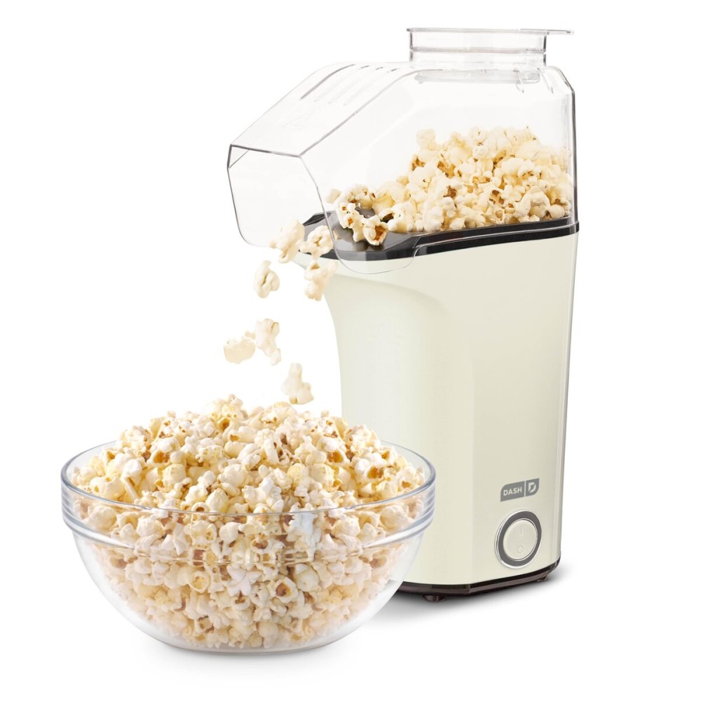 DASH Hot Air Popcorn Popper Maker with Measuring Cup to Portion Popping Corn Kernels + Melt Butter, 16 Cups - White