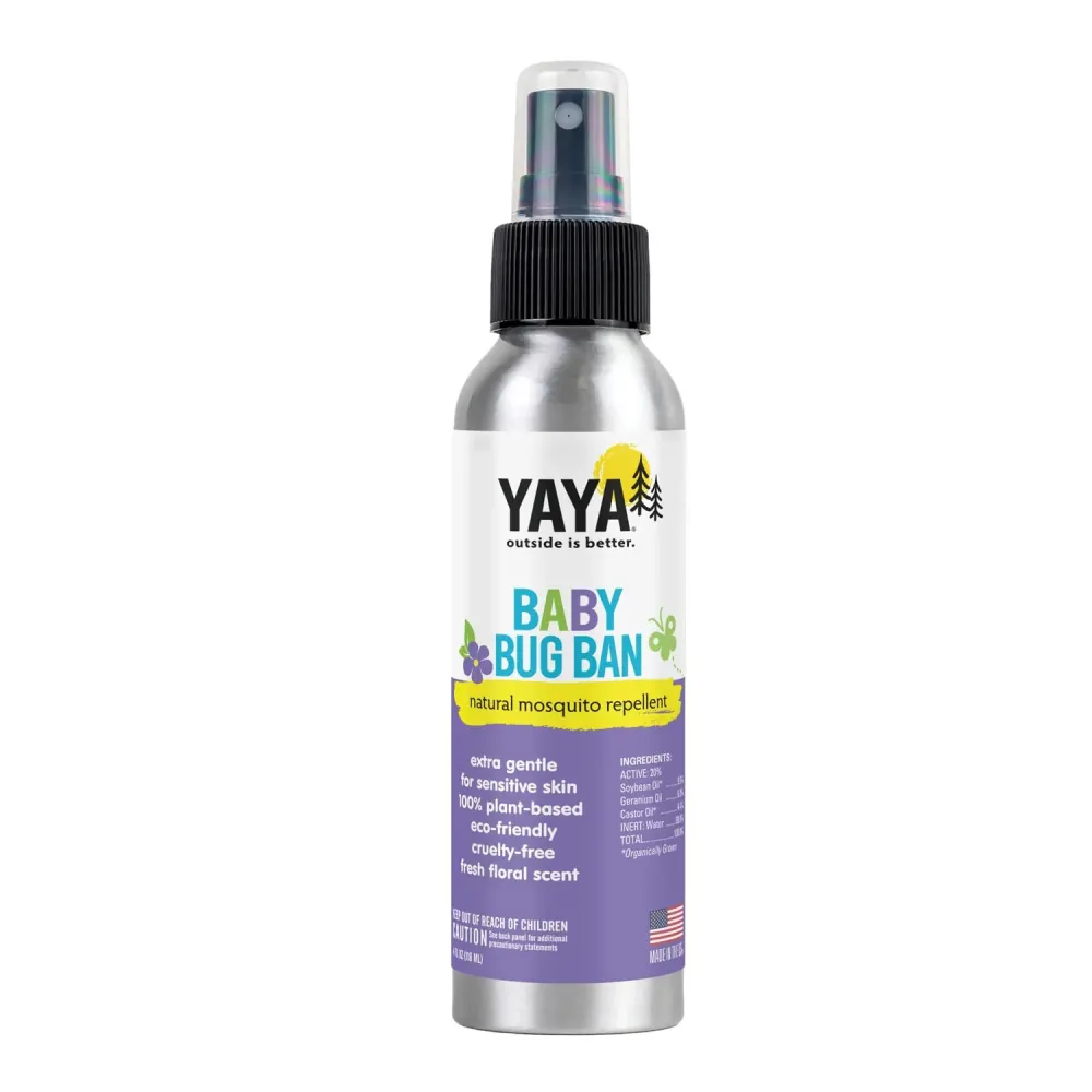 YAYA ORGANICS Baby Bug BAN - All-Natural, Proven Effective Repellent for Babies, Children and Sensitive Skin (4 Ounce Spray) YAYA ORGANICS Baby Bug BAN - All-Natural, Proven Effective Repellent for Babies, Children and Sensitive Skin (4 Ounce Spray)