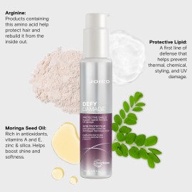 Joico Defy Damage Protective Shield | For Damaged, Color-Treated Hair | Protect Against UV & Thermal Damage | Strengthen Bonds & Preserve Hair Color | With Moringa Seed & Arginine | 3.38 Fl Oz