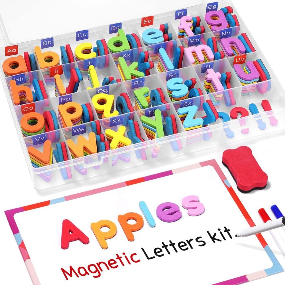 Gamenote Classroom Magnetic Alphabet Letters Kit 238 Pcs with Double - Side Magnet Board - Foam Alphabet Letters for Preschool Kids Toddler Spelling and Learning Colorful ABC Education Fridge Magnets Gamenote Classroom Magnetic Alphabet Letters Kit 238 Pcs with Double - Side Magnet Board - Foam Alphabet Letters for Preschool Kids Toddler Spelling and Learning Colorful ABC Education Fridge Magnets