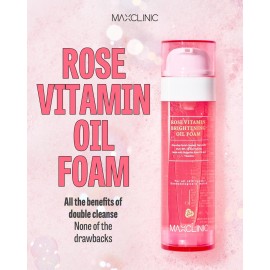 [K-Beauty] Rose Vitamin Oil to Foam - All-in-One Korean Face Wash Oil Based Foaming Facial Cleanser - Pore Minimizing & Blackhead Remover - Makeup Deep Cleansing Oil for All Skin Types (3.88 fl oz)