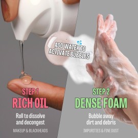 [K-Beauty] Rose Vitamin Oil to Foam - All-in-One Korean Face Wash Oil Based Foaming Facial Cleanser - Pore Minimizing & Blackhead Remover - Makeup Deep Cleansing Oil for All Skin Types (3.88 fl oz)