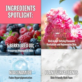 [K-Beauty] Rose Vitamin Oil to Foam - All-in-One Korean Face Wash Oil Based Foaming Facial Cleanser - Pore Minimizing & Blackhead Remover - Makeup Deep Cleansing Oil for All Skin Types (3.88 fl oz)