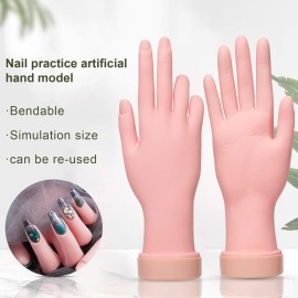AORAEM Nail Trainning Hand Flexible Soft Practice Plastic Mannequin Hand Nails Tips Art Trainer Manicure Practice Hand Tool AORAEM Nail Trainning Hand Flexible Soft Practice Plastic Mannequin Hand Nails Tips Art Trainer Manicure Practice Hand Tool
