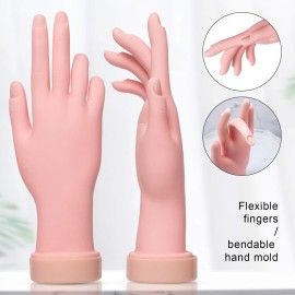 AORAEM Nail Trainning Hand Flexible Soft Practice Plastic Mannequin Hand Nails Tips Art Trainer Manicure Practice Hand Tool AORAEM Nail Trainning Hand Flexible Soft Practice Plastic Mannequin Hand Nails Tips Art Trainer Manicure Practice Hand Tool