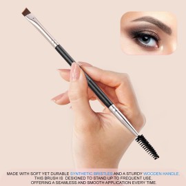 Eyebrow Brush, KINGMAS Professional Double-Ended Angled Eye Brow Brush and Spoolie Brush (Black) Eyebrow Brush, KINGMAS Professional Double-Ended Angled Eye Brow Brush and Spoolie Brush (Black)