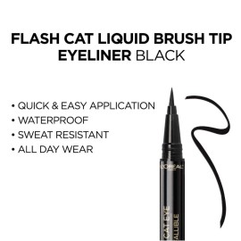 L\'Oreal Paris Makeup Infallible Flash Cat Eye Waterproof Liquid Eyeliner, Black, 0.44 oz. L\'Oreal Paris Makeup Infallible Flash Cat Eye Waterproof Liquid Eyeliner, Black, 0.44 oz.