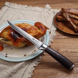 PAUDIN Boning Knife, Super Sharp German High Carbon Stainless Steel Deboning Knife, Professional for Meat, Poultry, Chicken, Pakkawood Handle with Gift Box