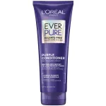 LOreal Paris Sulfate Free Brass Toning Purple Conditioner for Blonde, Bleached, Silver, or Brown Highlighted Hair, EverPure, 6.8 Fl Oz (Packaging May Vary)