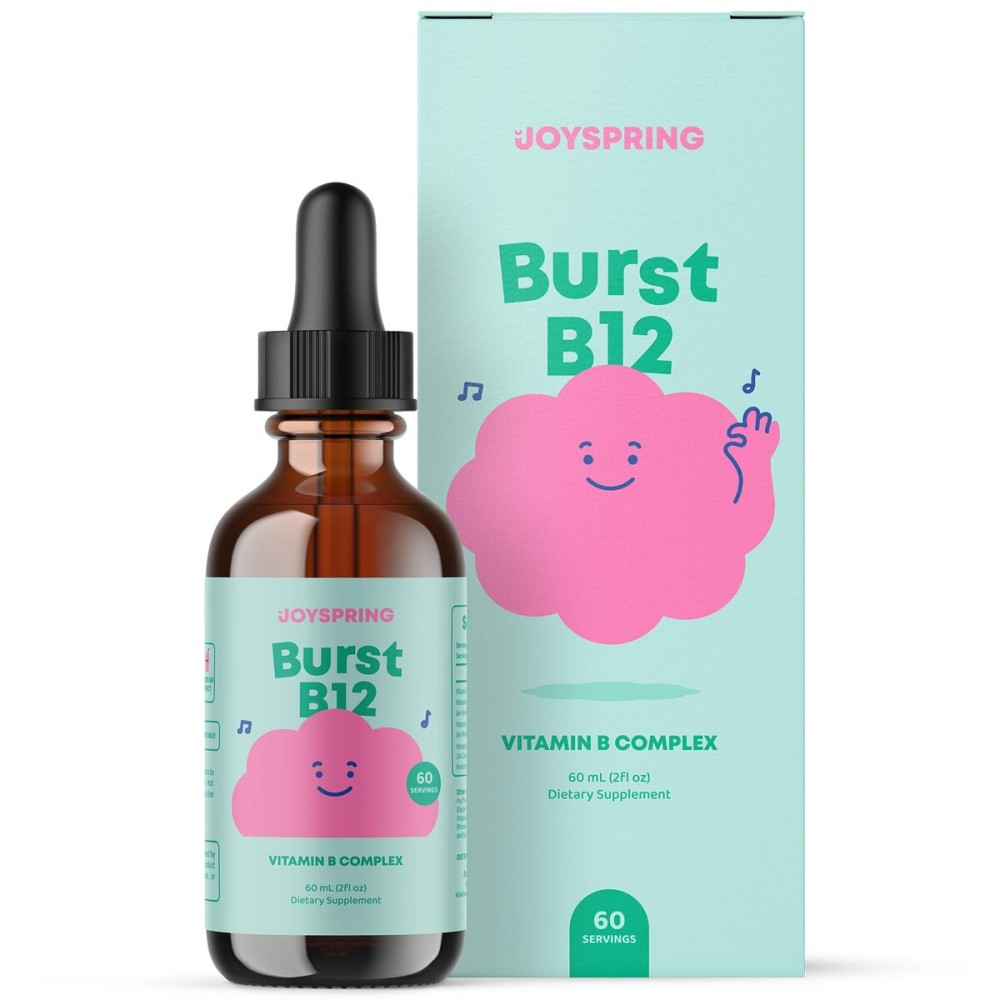 JoySpring Burst B12 Drops - Vitamin B Complex for Kids (2 fl oz) B2, B6, B5 + Methylcobalamin B12 Children Supplement to Support Healthy Growth & Development, Vegan B12, Ages 2-16+ | 60 Servings JoySpring Burst B12 Drops - Vitamin B Complex for Kids (2 fl oz) B2, B6, B5 + Methylcobalamin B12 Children Supplement to Support Healthy Growth & Development, Vegan B12, Ages 2-16+ | 60 Servings