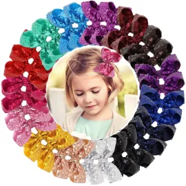 DED 30pcs Sparkly Hair Bows Clips 4 inch Glitter Sequin Bow Alligator Clips Baby Hair Accessories for Baby Girls Children Kids(15 Pair) DED 30pcs Sparkly Hair Bows Clips 4 inch Glitter Sequin Bow Alligator Clips Baby Hair Accessories for Baby Girls Children Kids(15 Pair)