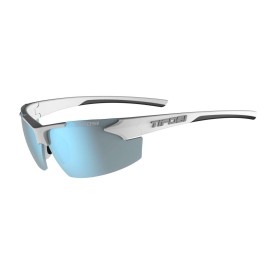Tifosi Optics Track Sunglasses (White/Black, Smoke Bright Blue)