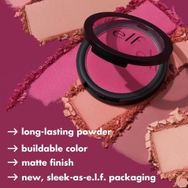 e.l.f Primer-Infused Blush, Long-Wear, Matte, Bold, Lightweight, Blends Easily, Contours Cheeks, Always Rosy, All-Day Wear, Vegan & Cruelty-Free e.l.f Primer-Infused Blush, Long-Wear, Matte, Bold, Lightweight, Blends Easily, Contours Cheeks, Always Rosy, All-Day Wear, Vegan & Cruelty-Free