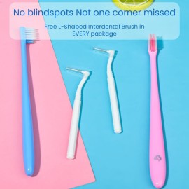 Y-Kelin V-Shaped Orthodontic Toothbrush for Braces Brackets 4 Count (Pack of 1) Soft Bristle with Inter Dental Brush Y-Kelin V-Shaped Orthodontic Toothbrush for Braces Brackets 4 Count (Pack of 1) Soft Bristle with Inter Dental Brush