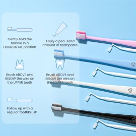 Y-Kelin V-Shaped Orthodontic Toothbrush for Braces Brackets 4 Count (Pack of 1) Soft Bristle with Inter Dental Brush Y-Kelin V-Shaped Orthodontic Toothbrush for Braces Brackets 4 Count (Pack of 1) Soft Bristle with Inter Dental Brush