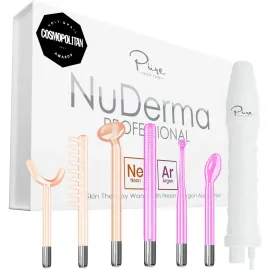 NuDerma Professional Skin Therapy Wand - Portable Skin Therapy Machine with 6 Neon & Argon Wands - Boost Your Skin - Clear Firm & Tighten