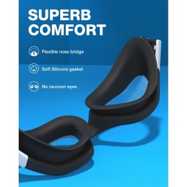 ZIONOR Swim Goggles, Upgraded G1 Polarized Swimming Goggles UV Protection Anti-fog Adjustable Strap for Men Women Adult Indoor or Outdoor (Polarized Mirror Gold Lens)