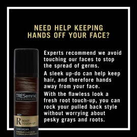 TRESemm Temporary Hair Color Root Touch-Up Dark Brown Ammonia-free, Peroxide-free Root Cover Up Spray 2.5 Fl Oz TRESemm Temporary Hair Color Root Touch-Up Dark Brown Ammonia-free, Peroxide-free Root Cover Up Spray 2.5 Fl Oz