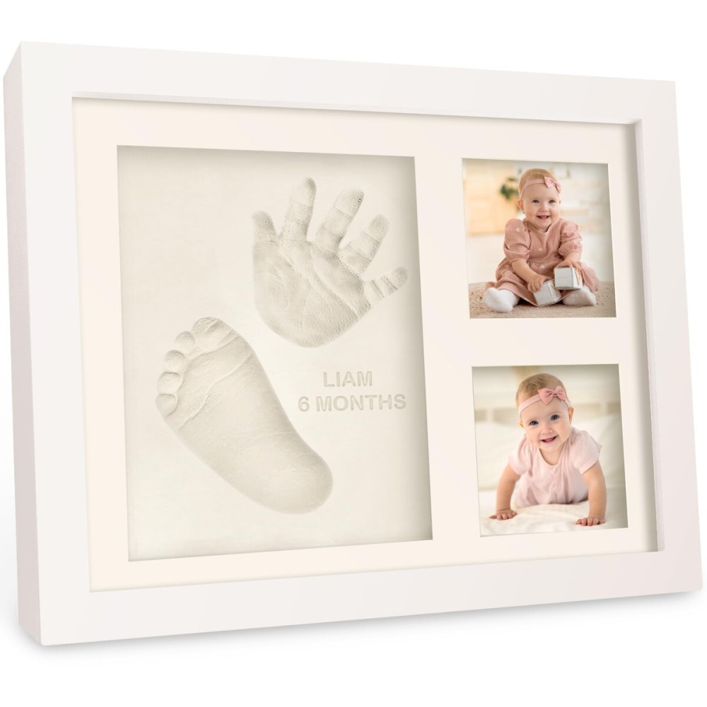 Baby Hand and Footprint Kit - Quick Dry Clay Baby Footprint Kit, Newborn Keepsake, Nursery Picture Frame for Boys, Girls, Personalized Gifts for Baby Shower, Registry & Mother\'s Day (Alpine White) Baby Hand and Footprint Kit - Quick Dry Clay Baby Footprint Kit, Newborn Keepsake, Nursery Picture Frame for Boys, Girls, Personalized Gifts for Baby Shower, Registry & Mother\'s Day (Alpine White)