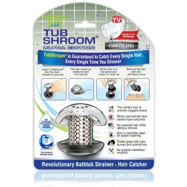 TubShroom Ultra Revolutionary Bath Tub Drain Protector Hair Catcher/Strainer/Snare Stainless Steel, 1-Pack, Silver TubShroom Ultra Revolutionary Bath Tub Drain Protector Hair Catcher/Strainer/Snare Stainless Steel, 1-Pack, Silver