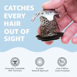 TubShroom Ultra Revolutionary Bath Tub Drain Protector Hair Catcher/Strainer/Snare Stainless Steel, 1-Pack, Silver TubShroom Ultra Revolutionary Bath Tub Drain Protector Hair Catcher/Strainer/Snare Stainless Steel, 1-Pack, Silver