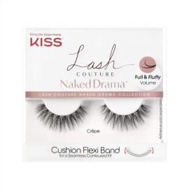 KISS Lash Couture Naked Drama Collection False Eyelashes with Cushion Flexi Band, Full & Fluffy Volume, Style \'Chiffon\', 1 Pair Fake Eyelashes KISS Lash Couture Naked Drama Collection False Eyelashes with Cushion Flexi Band, Full & Fluffy Volume, Style \'Chiffon\', 1 Pair Fake Eyelashes