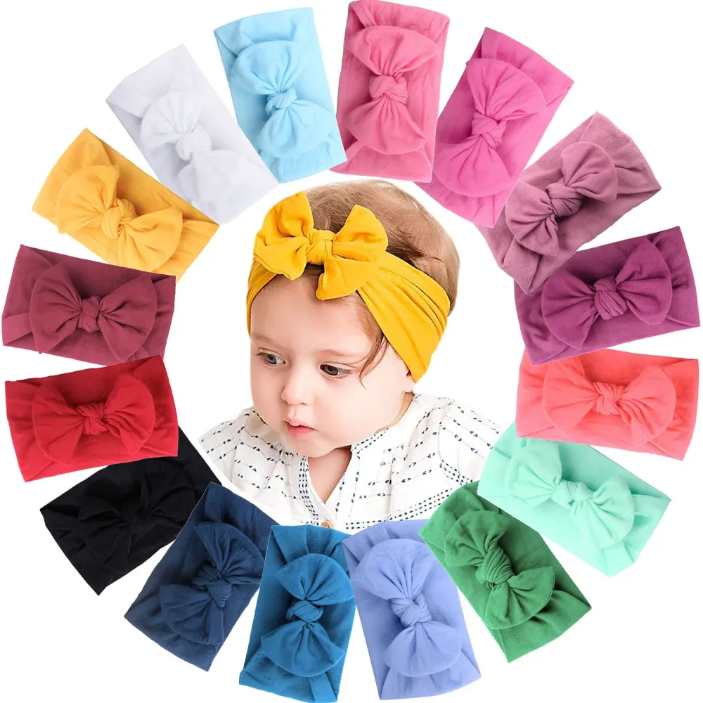 JOYOYO 16 Colors Soft Wide Turban Baby Headbands with 4.5 inches Hair Bow Headwraps for Baby Girls Infants Newborn Hair Accessories Toddlers Kids and Children JOYOYO 16 Colors Soft Wide Turban Baby Headbands with 4.5 inches Hair Bow Headwraps for Baby Girls Infants Newborn Hair Accessories Toddlers Kids and Children