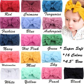 JOYOYO 16 Colors Soft Wide Turban Baby Headbands with 4.5 inches Hair Bow Headwraps for Baby Girls Infants Newborn Hair Accessories Toddlers Kids and Children JOYOYO 16 Colors Soft Wide Turban Baby Headbands with 4.5 inches Hair Bow Headwraps for Baby Girls Infants Newborn Hair Accessories Toddlers Kids and Children
