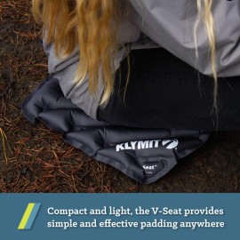 Klymit V Seat, Lightweight Inflatable Travel Cushion, Best for Camping, Bleachers, or Glassing Pad , Gray Klymit V Seat, Lightweight Inflatable Travel Cushion, Best for Camping, Bleachers, or Glassing Pad , Gray