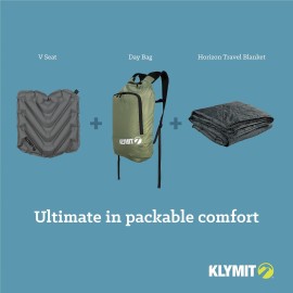 Klymit V Seat, Lightweight Inflatable Travel Cushion, Best for Camping, Bleachers, or Glassing Pad , Gray Klymit V Seat, Lightweight Inflatable Travel Cushion, Best for Camping, Bleachers, or Glassing Pad , Gray