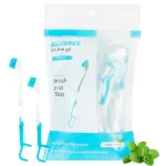 Brushee - The Evolution of Oral Care | 4-in-1 Tool (Paste + Brush + Floss + Pick) | Individually Wrapped | Disposable | Prepasted Travel Toothbrushes | Small Adult Toothbrush - (24-Pack)