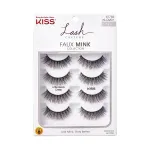 KISS Lash Couture Faux Mink False Eyelashes Multipack, Knot-Free Lash Band, Reusable, Contact Lens Friendly, Easy To Apply, Ultrafine, Tapered, Synthetic Fake Lashes, Style Little Black Dress, 4 Pairs