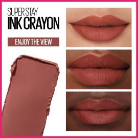 Maybelline Super Stay Ink Crayon Lipstick Makeup, Precision Tip Matte Lip Crayon with Built-in Sharpener, Longwear Up To 8Hrs, Enjoy The View, Red Brown, 1 Count Maybelline Super Stay Ink Crayon Lipstick Makeup, Precision Tip Matte Lip Crayon with Built-in Sharpener, Longwear Up To 8Hrs, Enjoy The View, Red Brown, 1 Count