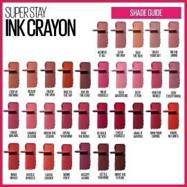 Maybelline Super Stay Ink Crayon Lipstick Makeup, Precision Tip Matte Lip Crayon with Built-in Sharpener, Longwear Up To 8Hrs, Enjoy The View, Red Brown, 1 Count Maybelline Super Stay Ink Crayon Lipstick Makeup, Precision Tip Matte Lip Crayon with Built-in Sharpener, Longwear Up To 8Hrs, Enjoy The View, Red Brown, 1 Count