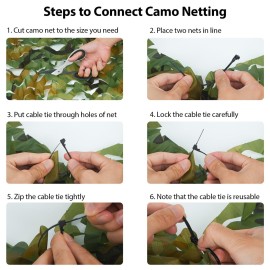 Yeacool Camo Netting Camouflage Netting Camo Blind Army Net Sunshade Mesh for Hunting Military Decorations Party Shooting (Woodland Camo, 6.5ftx4.9ft, 2m*1.5m)