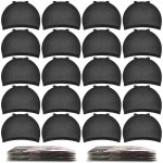 MORGLES 20 Pcs Black Stocking Wig Caps, Stretchy Nylon Wig Caps For Women Men