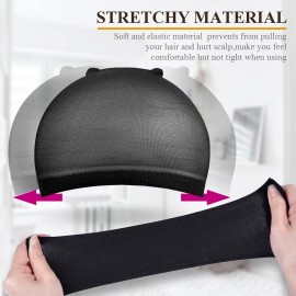 MORGLES 20 Pcs Black Stocking Wig Caps, Stretchy Nylon Wig Caps For Women Men MORGLES 20 Pcs Black Stocking Wig Caps, Stretchy Nylon Wig Caps For Women Men