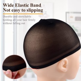 MORGLES 20 Pcs Black Stocking Wig Caps, Stretchy Nylon Wig Caps For Women Men MORGLES 20 Pcs Black Stocking Wig Caps, Stretchy Nylon Wig Caps For Women Men