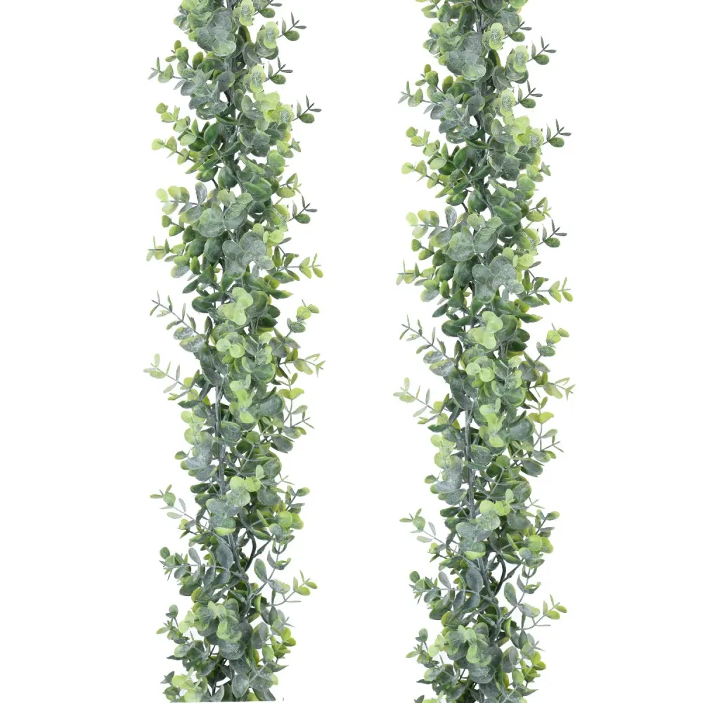 DearHouse Faux Eucalyptus Garland Plant, 2 Pack Artificial Vines Hanging Eucalyptus Leaves Greenery Garland for Wedding Backdrop Arch Wall Decor, 6 Feet/pcs UV Protected Indoor Outdoor