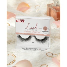 KISS Lash Couture Naked Drama Collection False Eyelashes with Cushion Flexi Band, Full & Fluffy Volume, Easy to Apply, Reusable Lash Clusters, Style \'Tulle\', 10 mm, 1 Pair Fake Eyelashes