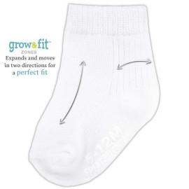 Fruit of the Loom Baby 14-Pack Grow & Fit Flex Zones Cotton Stretch Socks - Unisex, Girls, Boys (12-24 Months, White) Fruit of the Loom Baby 14-Pack Grow & Fit Flex Zones Cotton Stretch Socks - Unisex, Girls, Boys (12-24 Months, White)