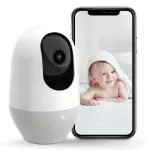 nooie Baby Monitor WiFi Smartphone 2K Baby Monitor with Night Vision Baby Camera Indoor, 360-degree Motion Tracking, Works with Alexa, Two-Way Audio, Motion & Sound Detection,SD Card or Cloud