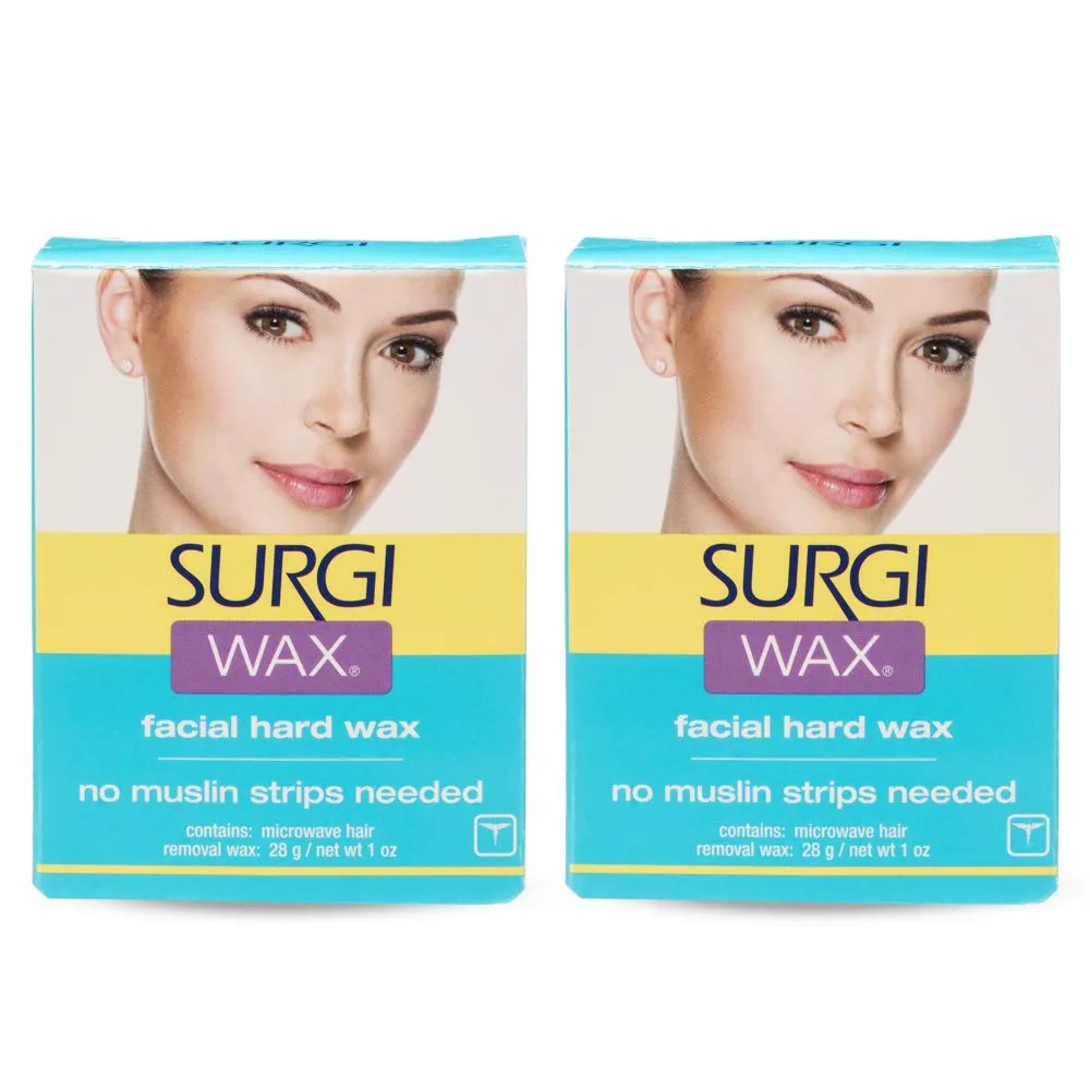 Surgiwax - Microwave Facial Hard Hair Removal Wax 1 Oz, 2 Pack Surgiwax - Microwave Facial Hard Hair Removal Wax 1 Oz, 2 Pack
