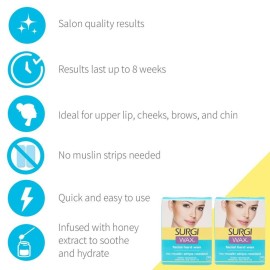 Surgiwax - Microwave Facial Hard Hair Removal Wax 1 Oz, 2 Pack Surgiwax - Microwave Facial Hard Hair Removal Wax 1 Oz, 2 Pack