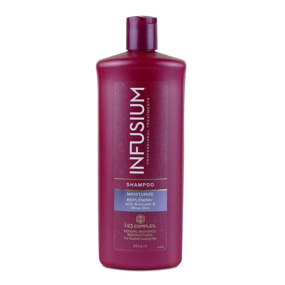 Infusium Moisturize and Replenish Shampoo - Infused with Avocado and Olive Oil - Hair Care for Dry Hair - Moisturizing Shampoo for Women - 1 L