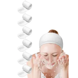 EUICAE Spa Headband Hair Wrap Sweat Headband Head Wrap Hair Towel Wrap Non-slip Stretchable Washable Makeup Headband for Face Wash Facial Treatment Sport Fits All White (White)
