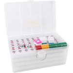 X - Large  Chinese Guangdong Tiles Mahjong Set 144 Tiles 1.5 x 1.2 x 0.9 Inches Easy-to-Read Game Set/Complete Set Gift/Birthday (Mah-Jongg, Mah Jongg, Majiang) (Grass Green)